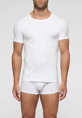 Natural Comfort Cotton Crew-neck T-Shirt Extra Sizes - White - Bianco | Cagi