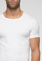 Natural Comfort Cotton Crew-neck T-Shirt Extra Sizes - White - Bianco | Cagi