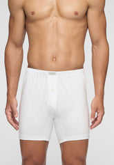 Boxer Calzoncino con Apertura in Cotone Taglie Extra - Bianco - Bianco | Cagi