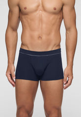 In Action Stretch Cotton Boxer Shorts - Blue - Blu | Cagi