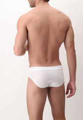 Bright-Cotton Low-Waist Briefs - White - Bianco | Cagi