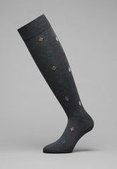 Calze Lunghe in Cotone Rombetti - Grigio - Grigio | Cagi
