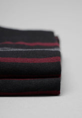 Calze Lunghe in Cotone Righe - Nero - Nero | Cagi