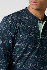 Pigiama Lungo Serafino in Jersey di Cotone Leggero - Fantasia Tartarughe e Blu - St.tartarughe/blu 1087 | Cagi