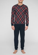 Pigiama Lungo in caldo punto Milano Soft - Stampa Check Rosso e Blu - Check rosso/blu 1106 | Cagi