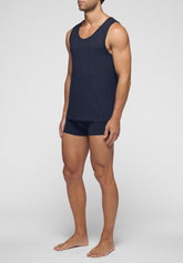 Canotta Spalla Larga 1106 in Cotone Natural Comfort - Blu - Blu | Cagi