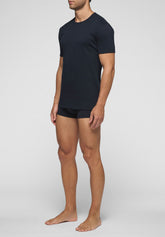 T-Shirt Girocollo in Caldo Cotone Inverno Soft Line - Blu - Blu | Cagi