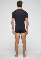 T-shirt Girocollo in Modal Elasticizzato Puro Modal - Blu - Blu | Cagi