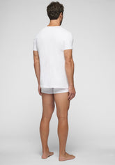 T-Shirt con Scollo a V profondo 5326 in Cotone Natural Comfort - Bianco - Bianco | Cagi