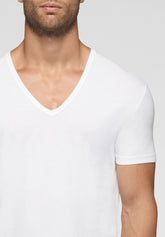 T-Shirt con Scollo a V profondo 5326 in Cotone Natural Comfort - Bianco - Bianco | Cagi