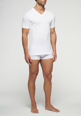 T-Shirt con Scollo a V in Cotone Natural Comfort Taglie Extra - Bianco - Bianco | Cagi