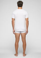 T-Shirt con Scollo a V 1305 in Cotone Natural Comfort - Bianco - Bianco | Cagi