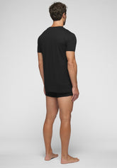 T-Shirt con Scollo a V 1305 in Cotone Natural Comfort - Nero - Nero | Cagi
