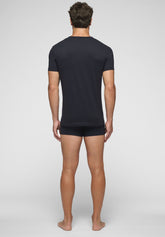 T-Shirt con Scollo a V 1305 in Cotone Natural Comfort - Blu - Blu | Cagi